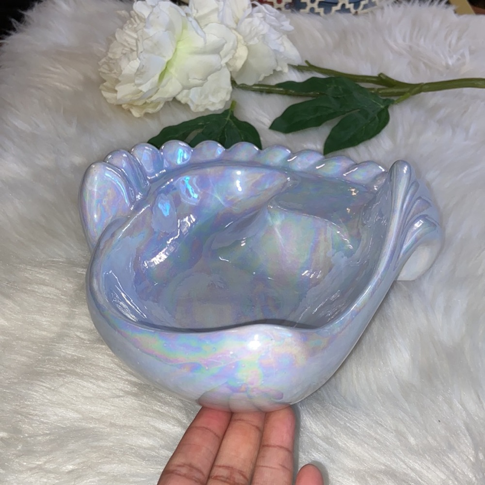 2/14/61 Unique JAB Iridescent Blue Shell Display Ceramic Tray - Picture 8 of 17